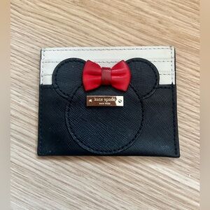 Kate Spade - Black and White Card Holder with Red Bow